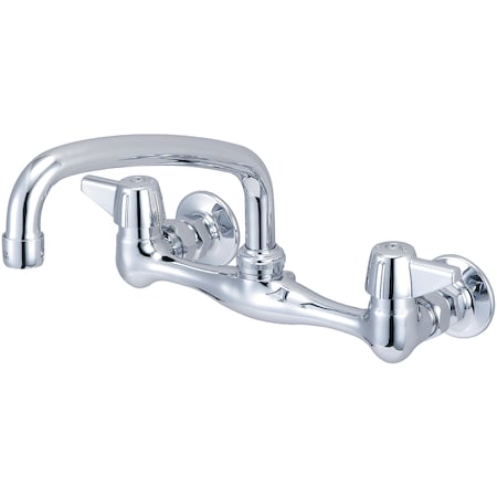 Central Brass Two Handle Wallmount Kitchen Faucet, NPT, Wallmount, Polished Chrome, Weight: 4 0047-UA1